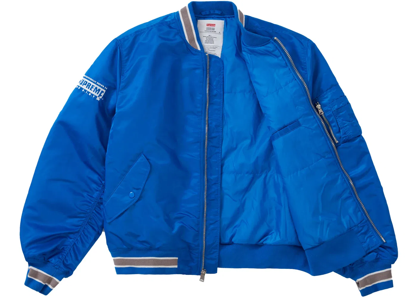 Мужская куртка-бомбер Supreme Second To None MA-1 Jacket, Blue — фото 2
