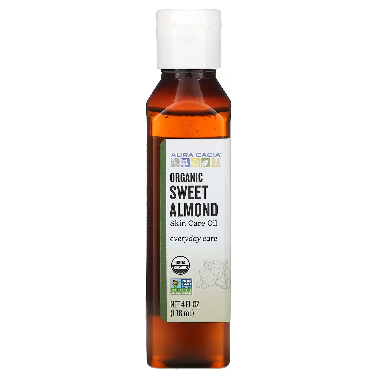 Масло для ухода за кожей Aura Cacia Organic, сладкий миндаль, 118 мл — фото 2