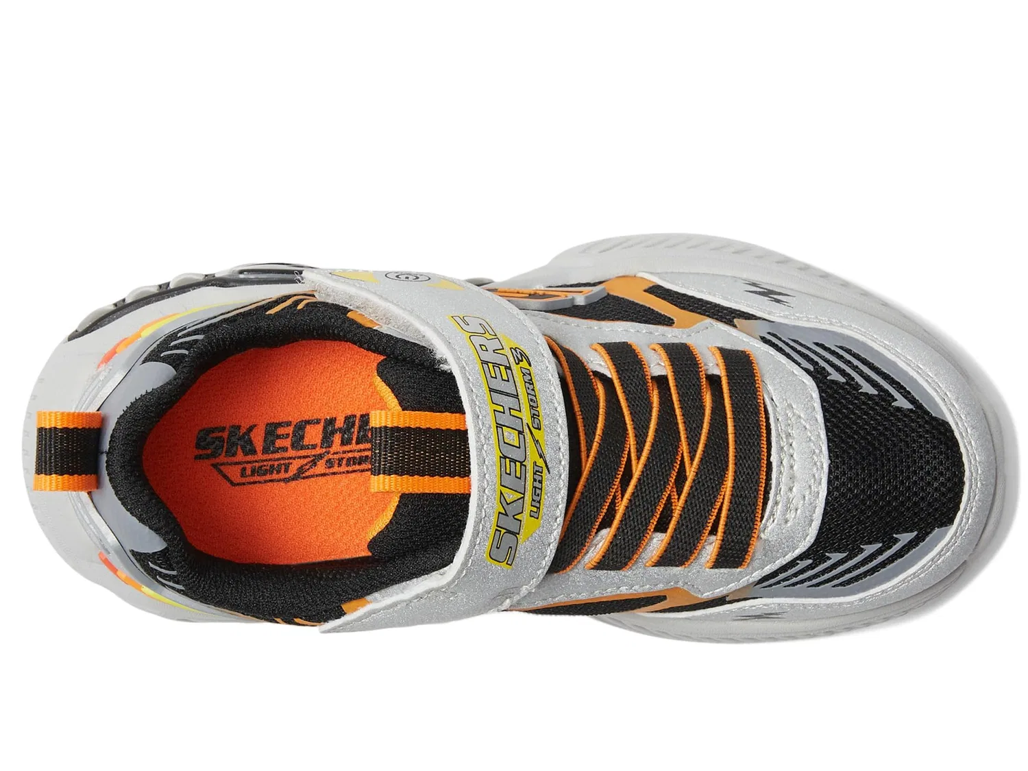 Детские кроссовки для девочек с подсветкой Light Storm 3 Skechers, Silver Black — фото 2
