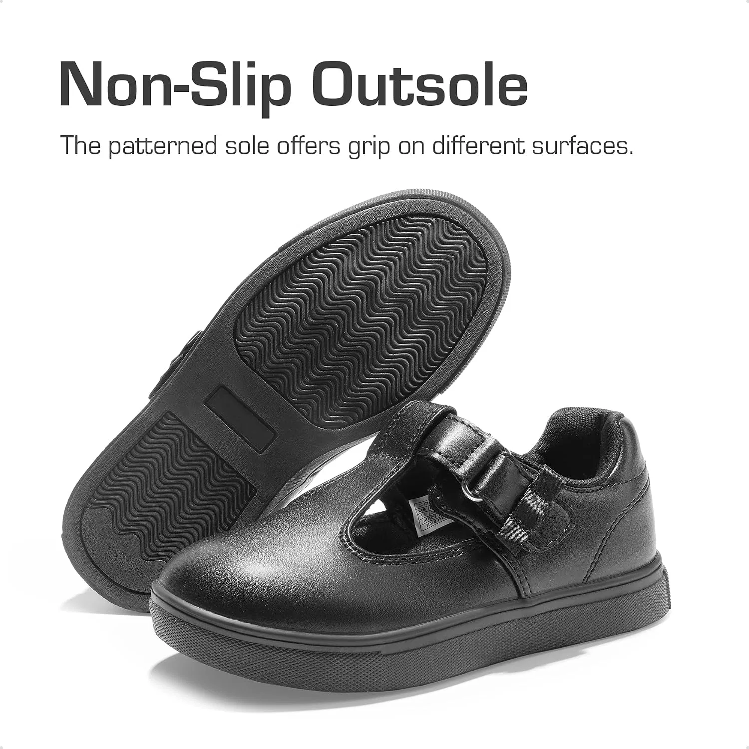Детские туфли для девочек с поддержкой свода стопы DREAM PAIRS, Black — фото 4