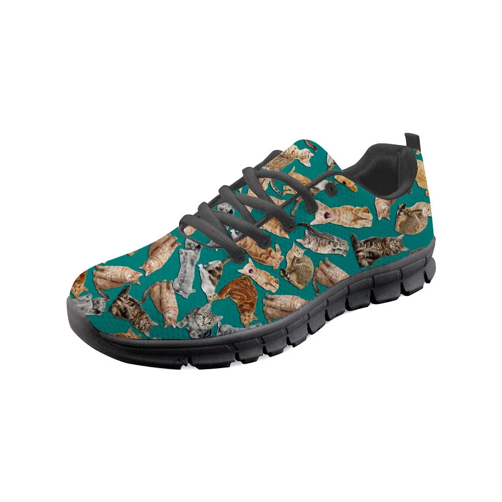 Детские кроссовки для мальчиков и девочек с принтом Cute Cat Dog Horse Pattern Running Sneaker Flat Shoes chaqlin, Cats 4 — фото 2