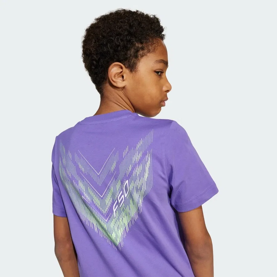 Детская спортивная футболка с графическим принтом F50 Graphic Tee adidas, Фиолетовый — фото 4