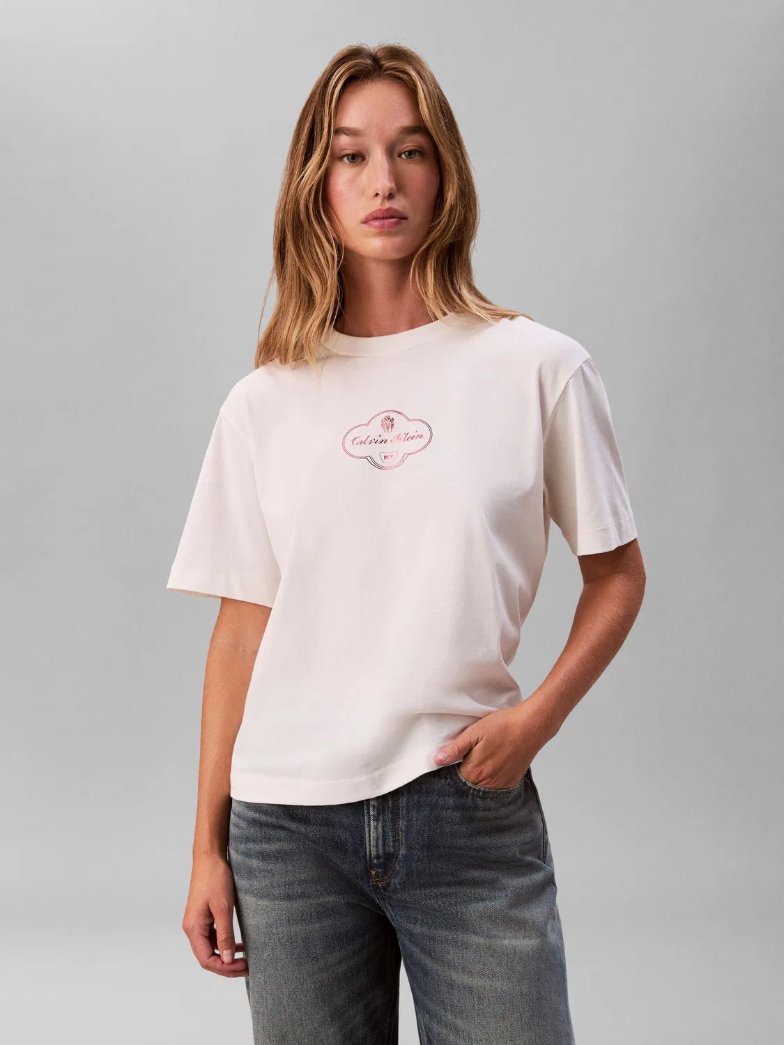 Футболка с принтом Calvin Klein Cocktail Logo, белый