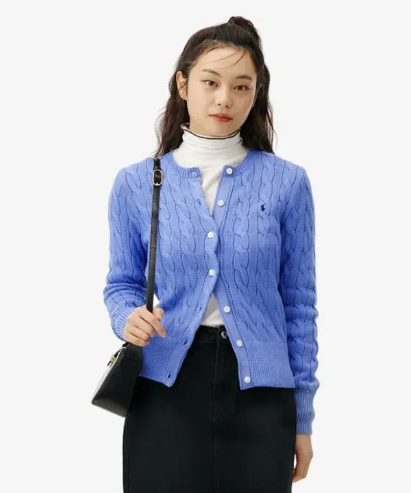 Кардиган из хлопка, женский, Polo Ralph Lauren, синий