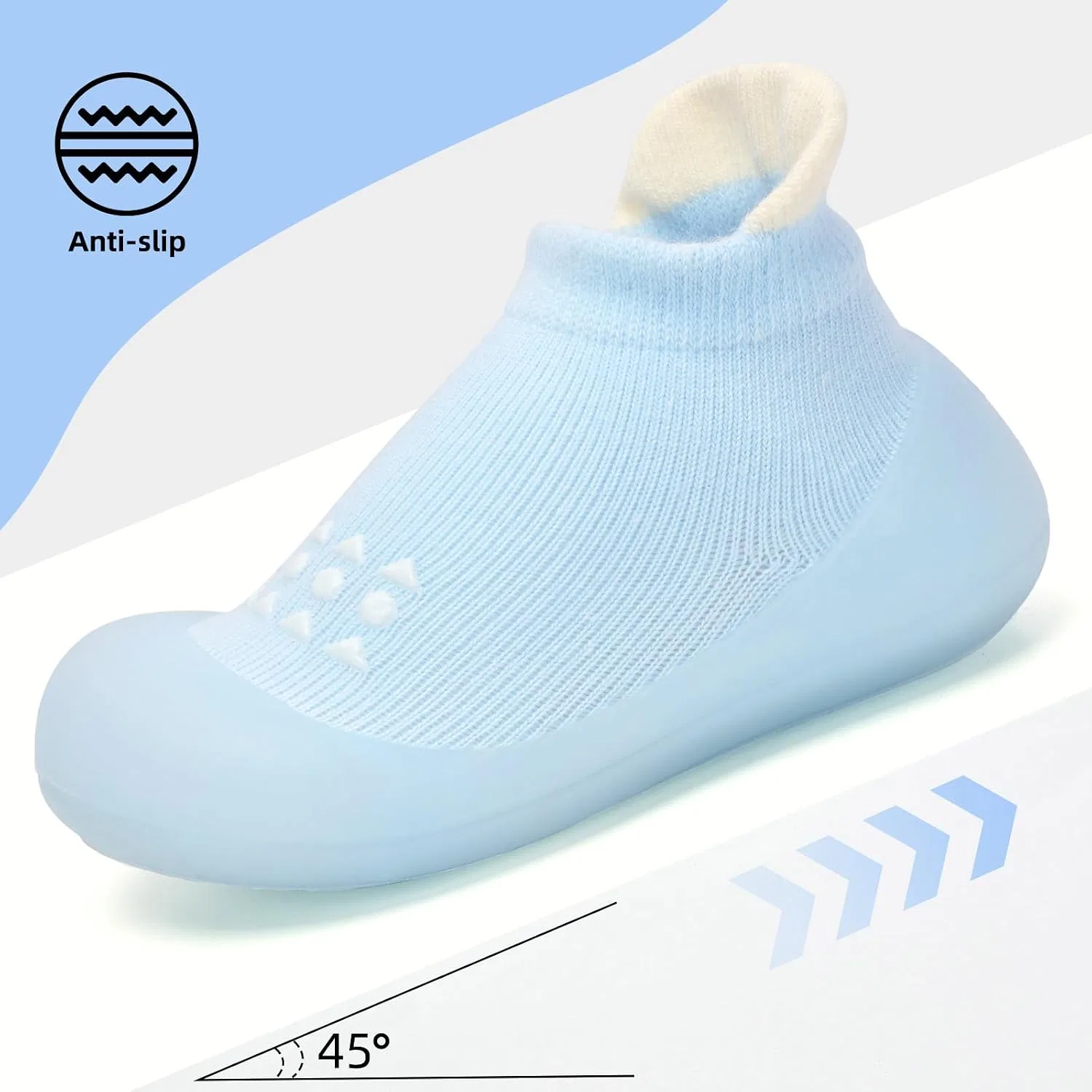 Детские дышащие кроссовки с мягкой резиновой подошвой BACSAC, Sky Blue — фото 4