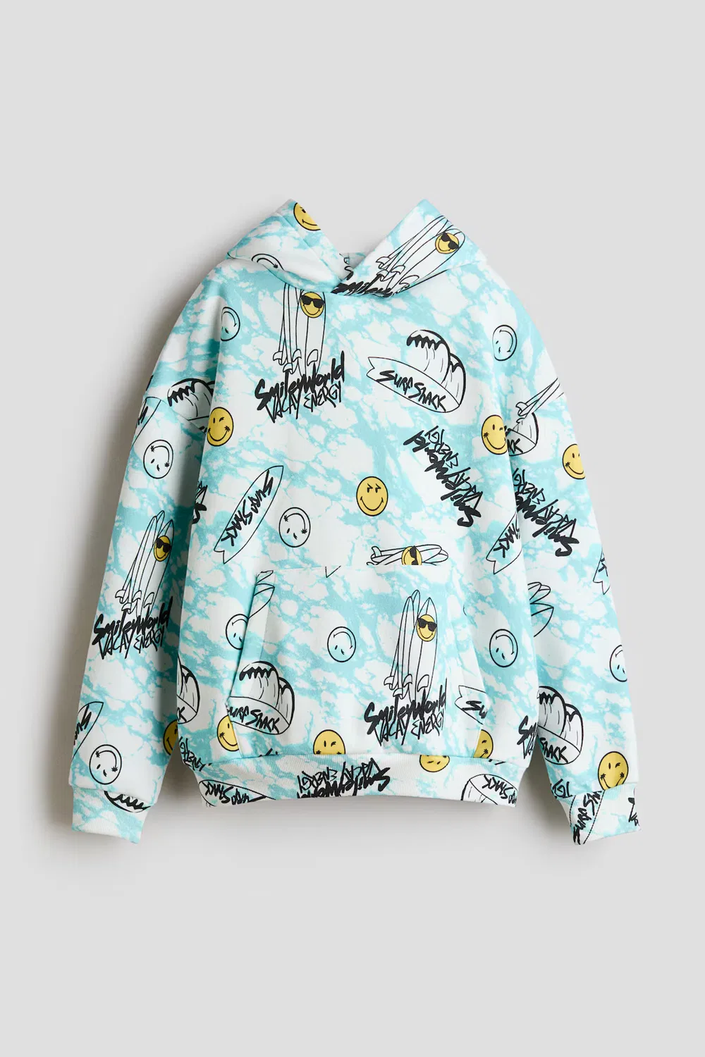 Худи с принтом и внутренней подкладкой из ворса H&M, Türkis/Smileyworld