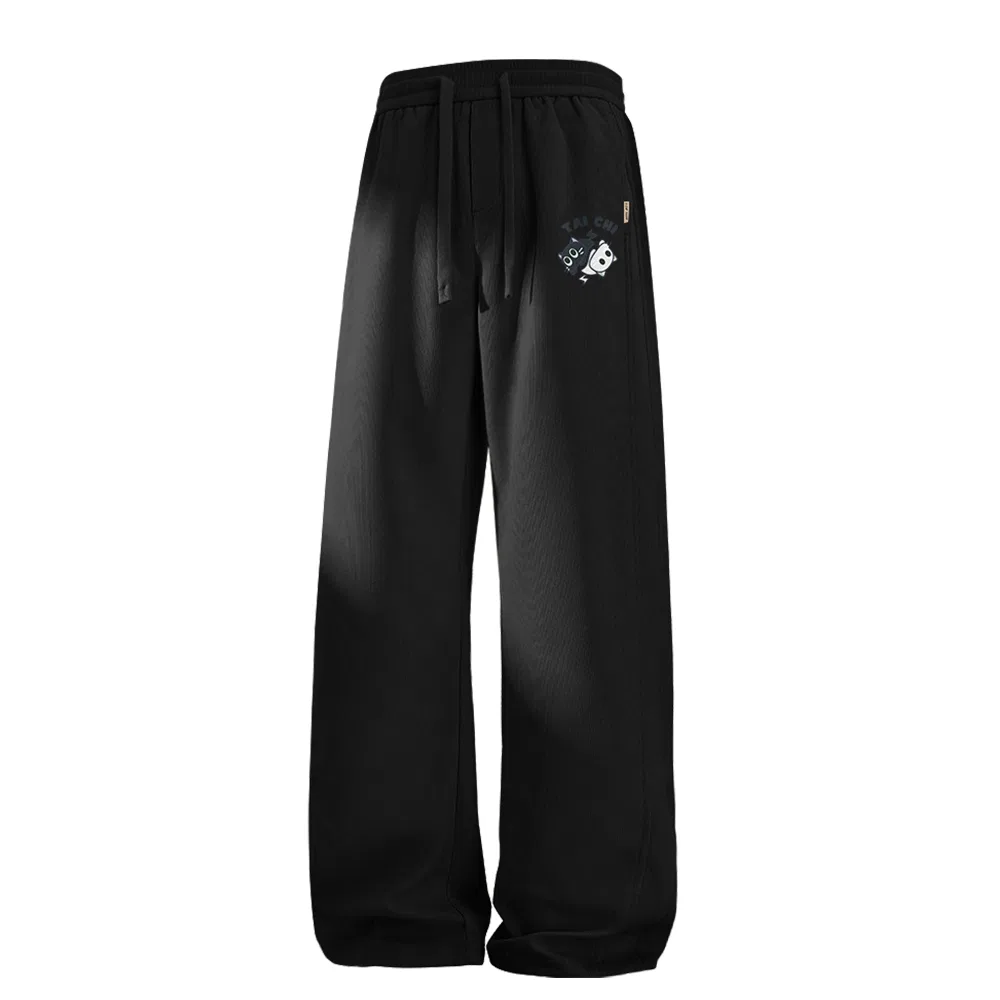 Детские повседневные брюки прямого кроя Tai Chi Cat Pants Logo MINISO, Ecru — фото 4
