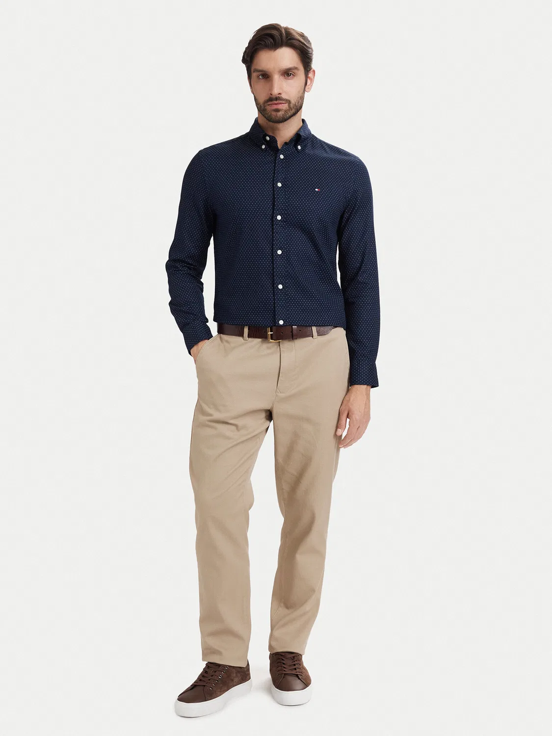 Мужская рубашка стандартного кроя Poplin Tommy Hilfiger, темно-синий — фото 2