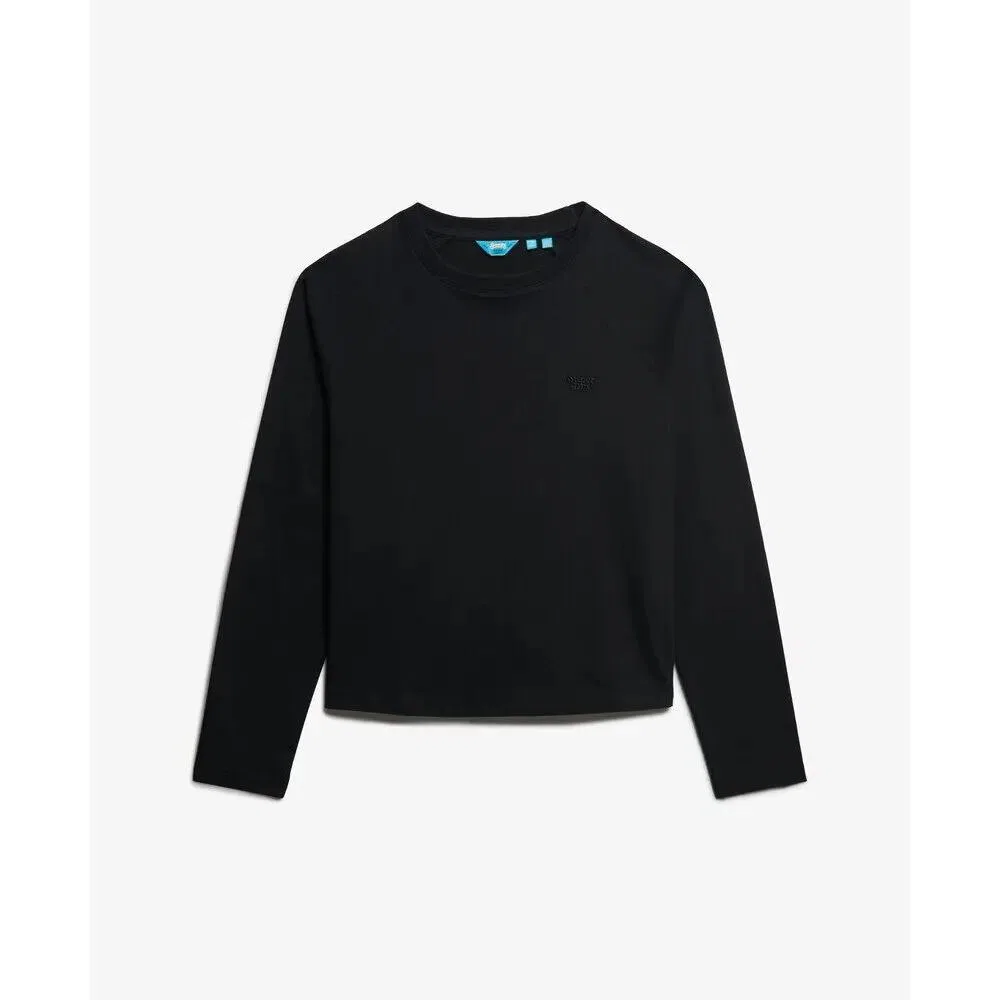 Женский лонгслив с логотипом Essential Logo Superdry, Schwarz