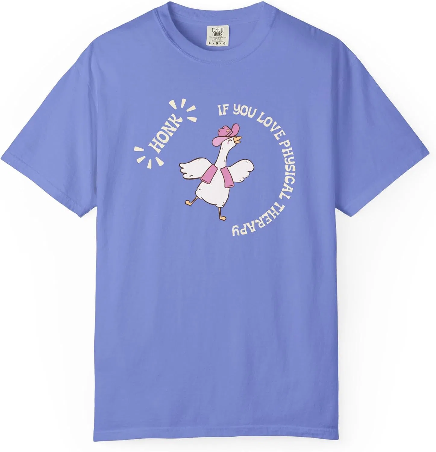 Футболка с гусем Comfort Colors, Flo Blue