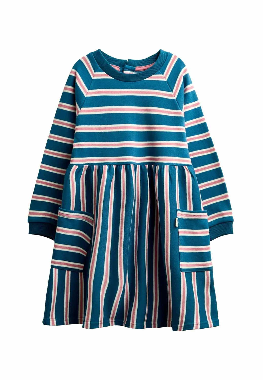 Платье из трикотажа с длинными рукавами - трикотажное платье Jojo Maman Bébé, Blue Stripe