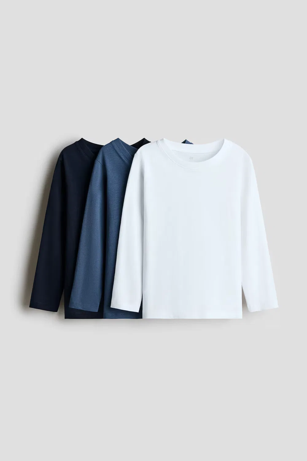 3 хлопковые рубашки в упаковке H&M, Marineblau/Blau/Weiß