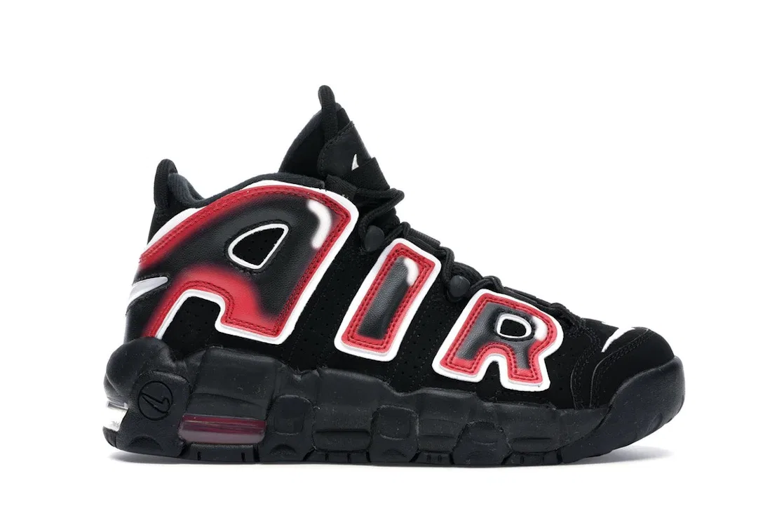 Детские кроссовки Lifestyle Nike Air More Uptempo Nike, Black/White-Laser Crimson
