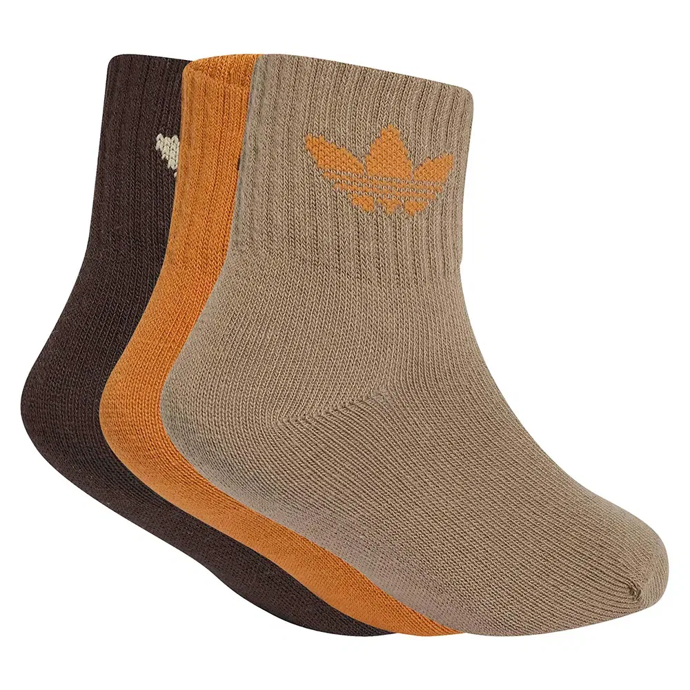Детские носки с логотипом Adidas Originals Mid Ankle Socks 3-Pack, Multicolor — фото 2