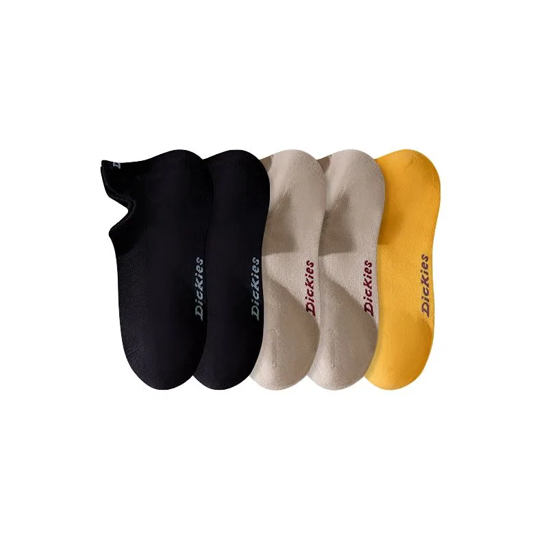 Детские носки-невидимки, комплект из 5 пар, Dickies, Black/Black/Light Khaki/Light Khaki/Yellow