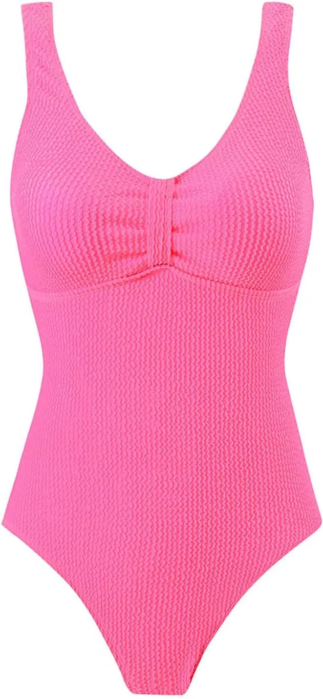 Женский слитный купальник с эффектом push-up и утяжкой живота, Hot Pink — фото 4