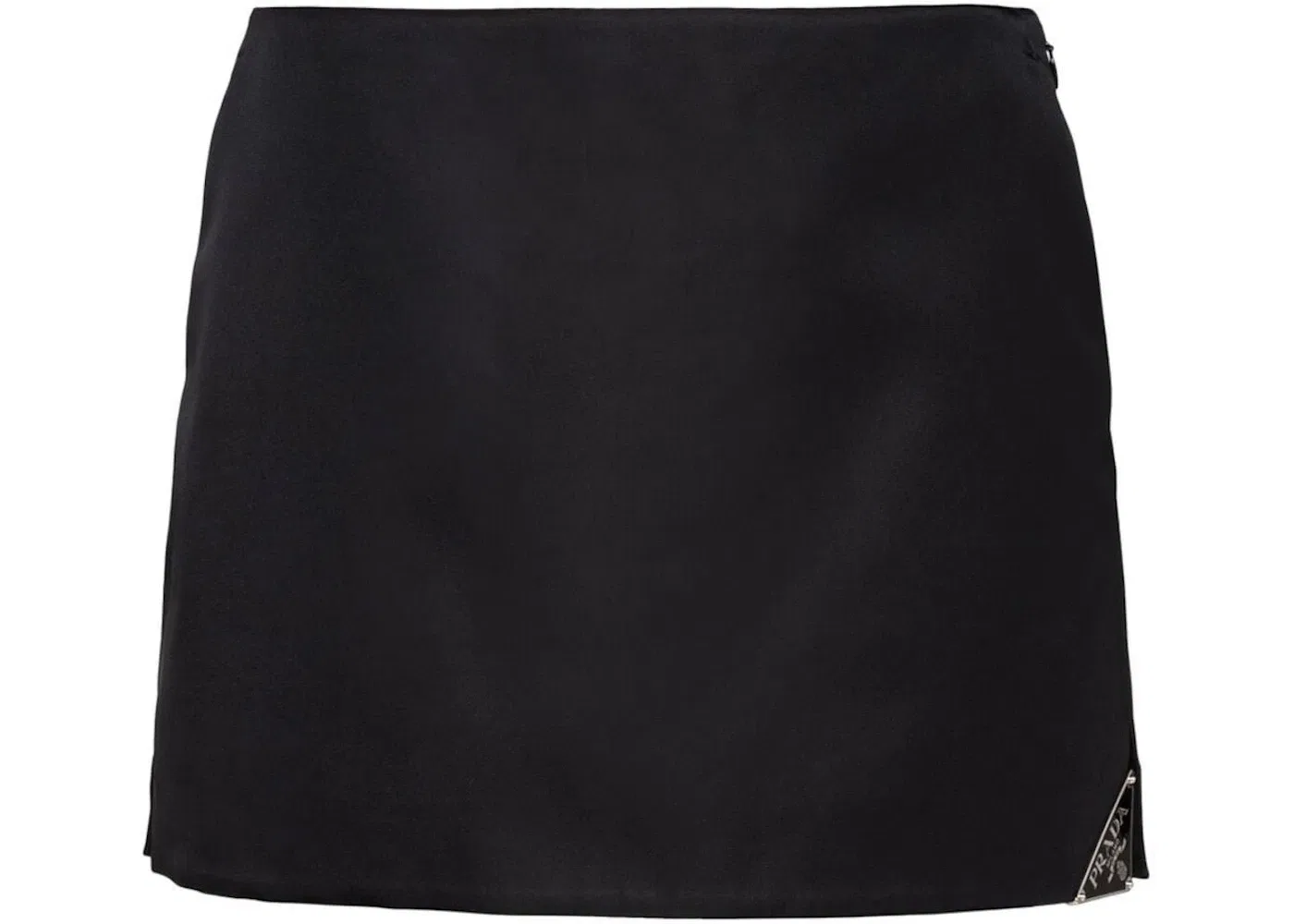Женская мини-юбка с принтом логотипа Triangle Prada, Black