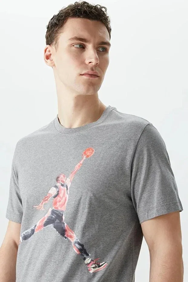 Женская футболка с принтом Jordan Brand Jumpman Watercolor Graphic Tshirt Nike, Gray — фото 3