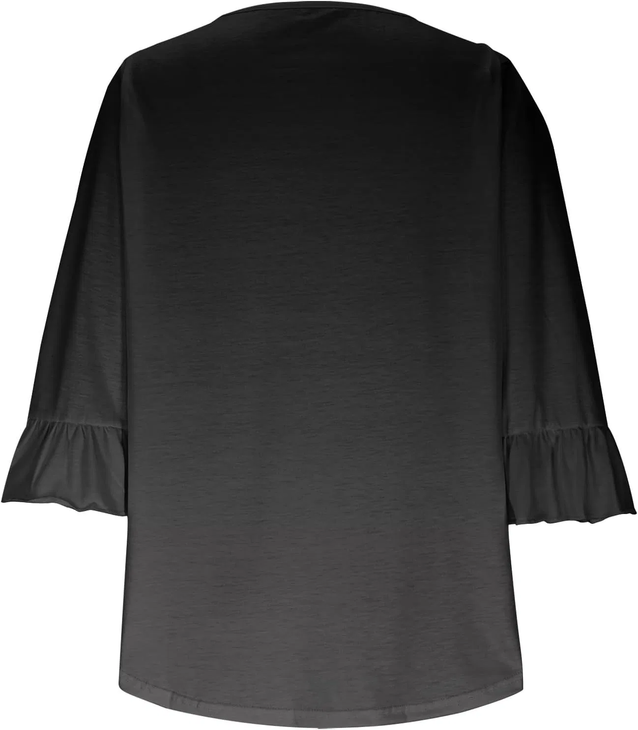 Женская футболка с длиной рукава 3/4 Bell Sleeve Tunic Top, Gray — фото 4