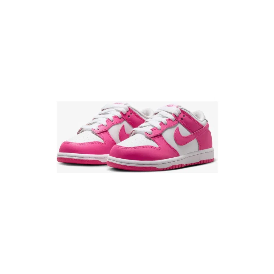Детские кроссовки с низким силуэтом Dunk Low Nike, Бело-розовый — фото 2