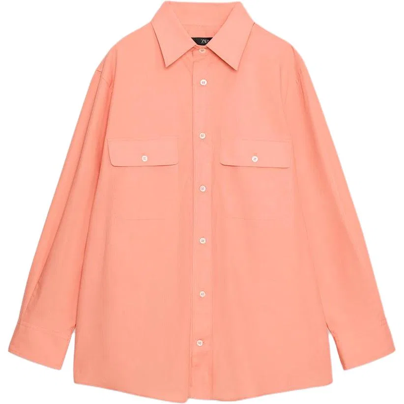 Женская рубашка с лацканами Peach ZARA, Peach