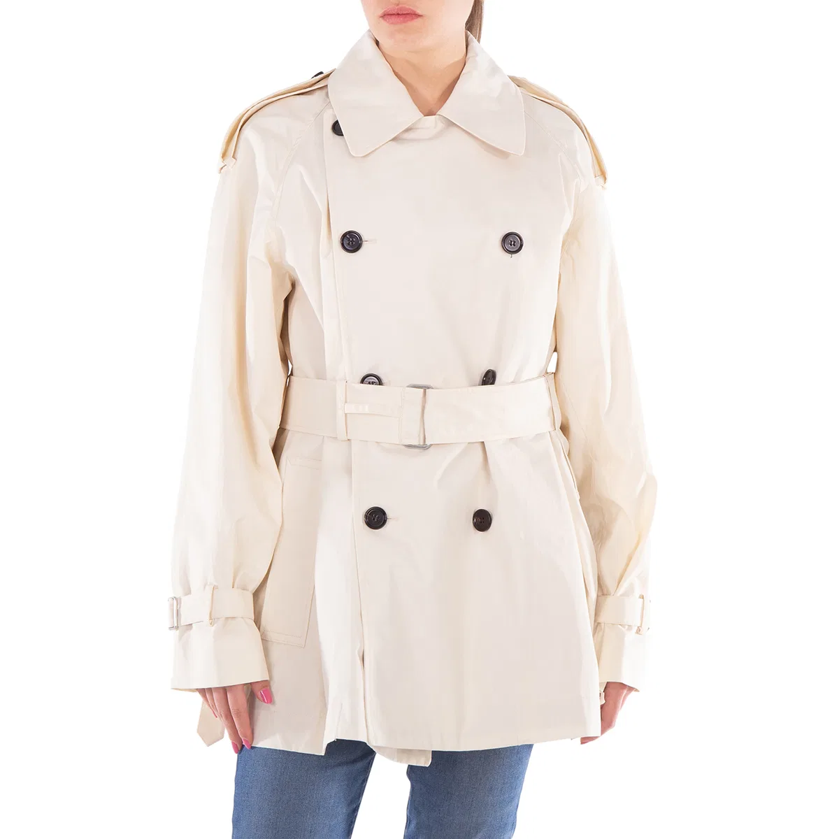 Пальто-тренч с поясом Short Belted Trench Coat Burberry, Calico