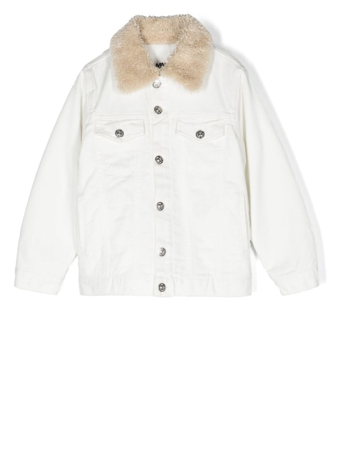 

MM6 Maison Margiela Kids куртка с воротником из шерпы, белый