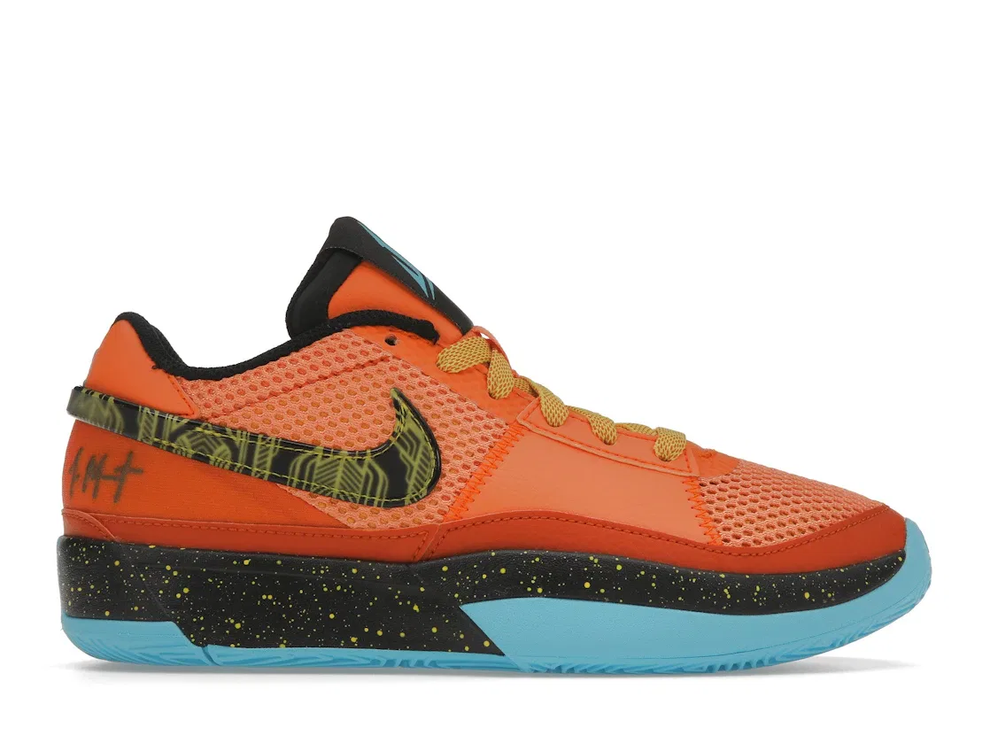 Детские кроссовки с ярким дизайном Nike Ja 1 SE, Bright Mandarin/Opti Yellow-Black-Baltic Blue