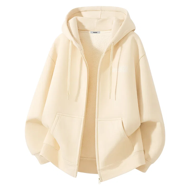 Детский свитшот с принтом Desert Plant Chest Logo Desert Plant Back Logo MINISO, Light Beige