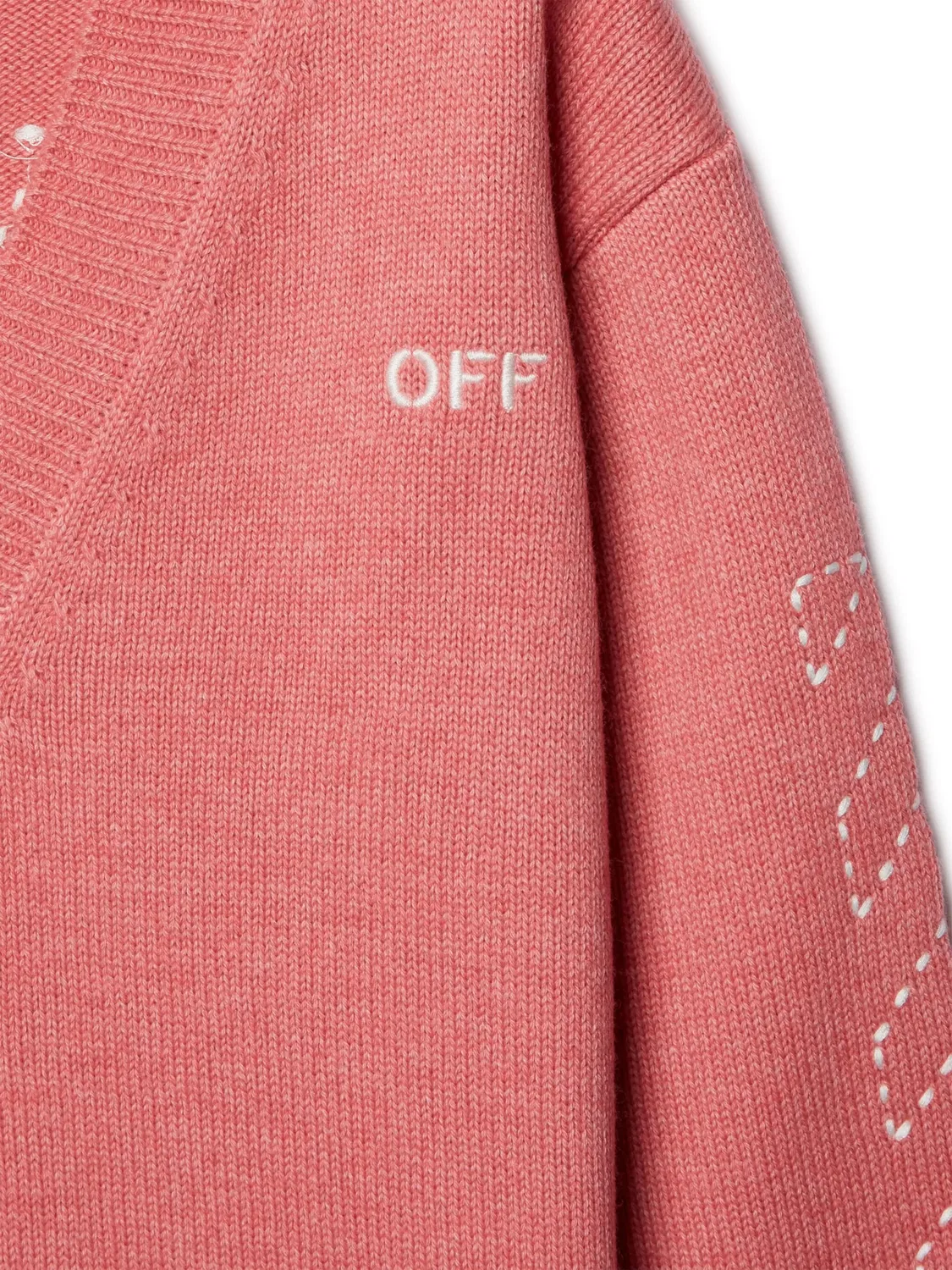 OFF-WHITE Кардиган Arrow Stitched розовый — фото 2