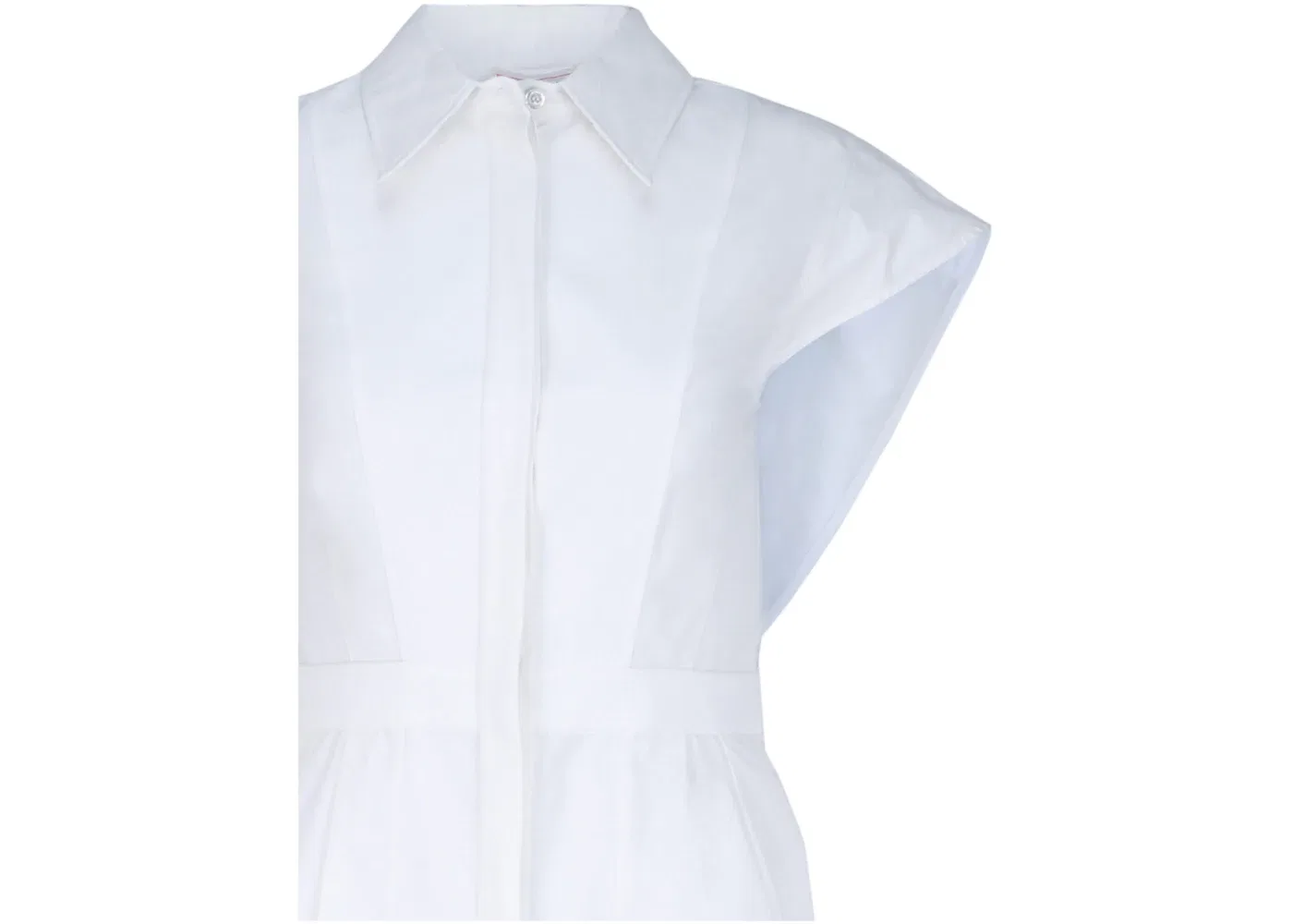 Женское платье-рубашка из хлопка Alexander McQueen, Optical White — фото 3