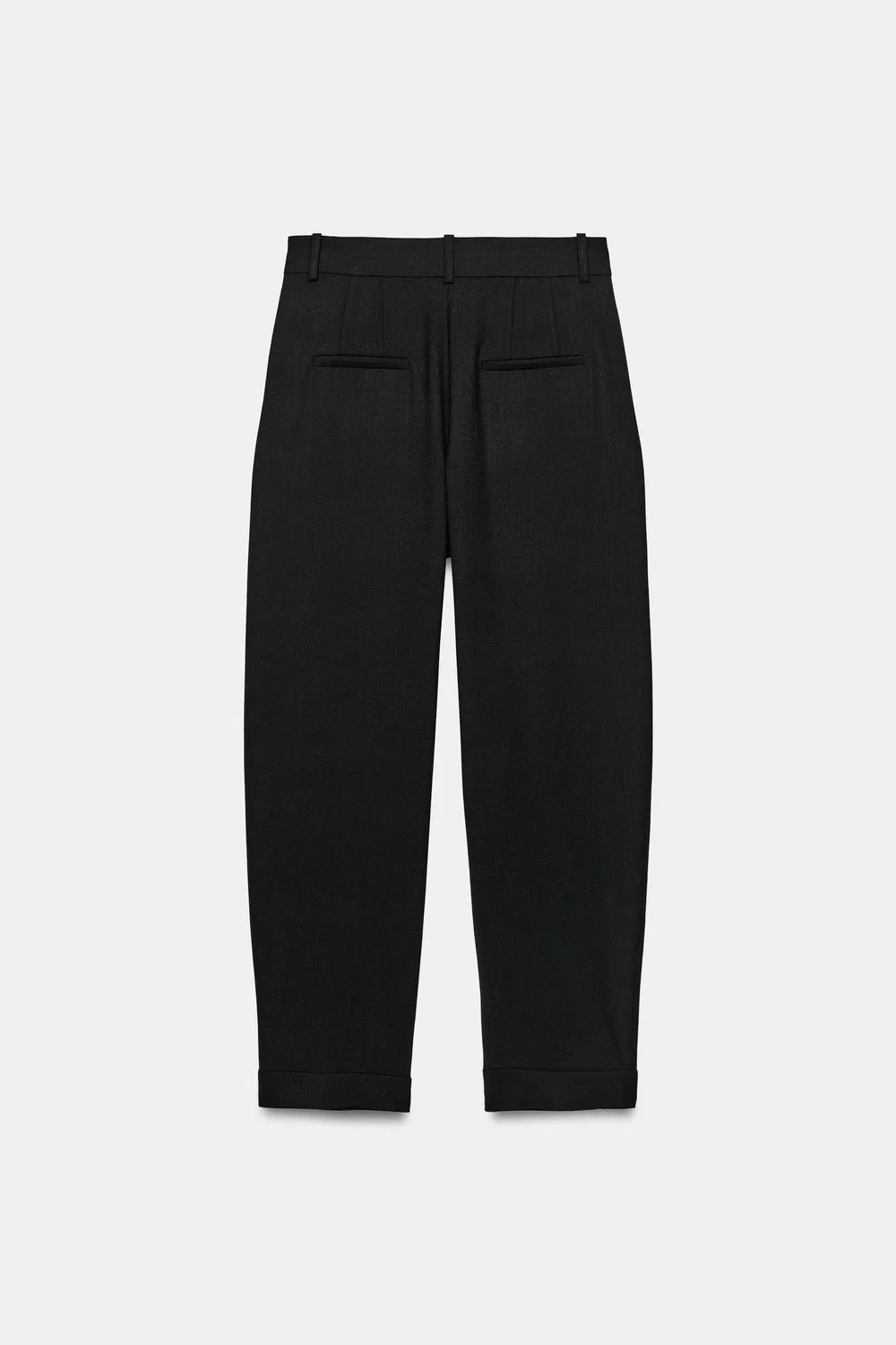 Брюки ZW COLLECTION с вытачками и петлями для ремня ZARA, Black — фото 3