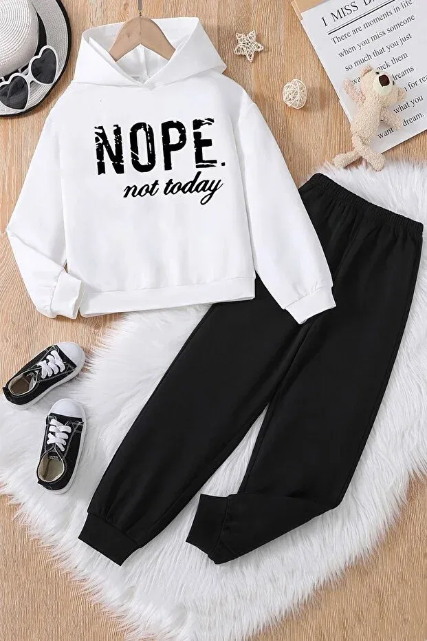 Детский спортивный костюм для девочек с принтом Sportswear Uyguntarz, White