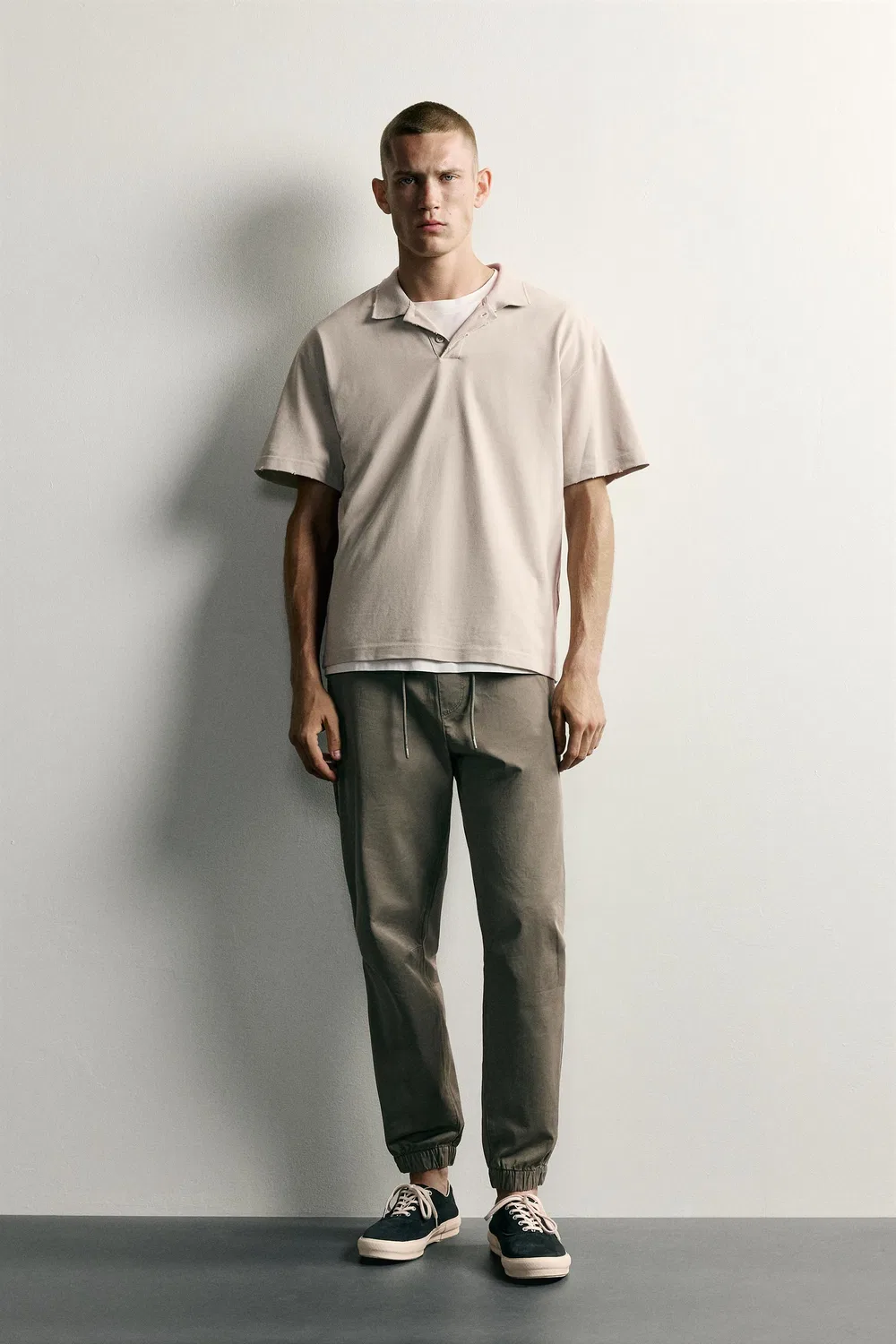 Узкие спортивные брюки с завышенной талией ZARA, Khaki