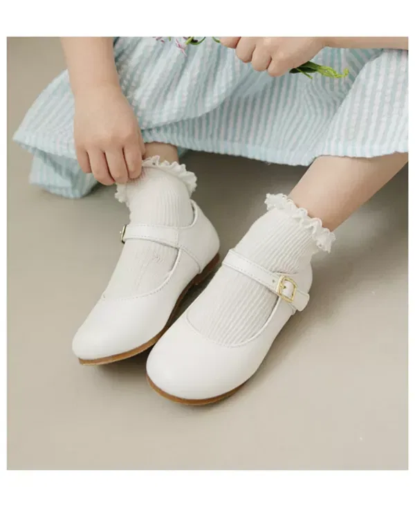 Детские балетки для девочек с ремешком Rebecca L'Amour Shoes, белый — фото 3