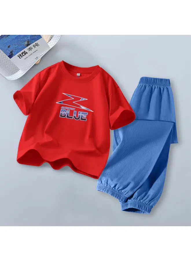 Комплект футболка с коротким рукавом и джоггеры Boys' 2025 Jeanswest, красный — фото 2