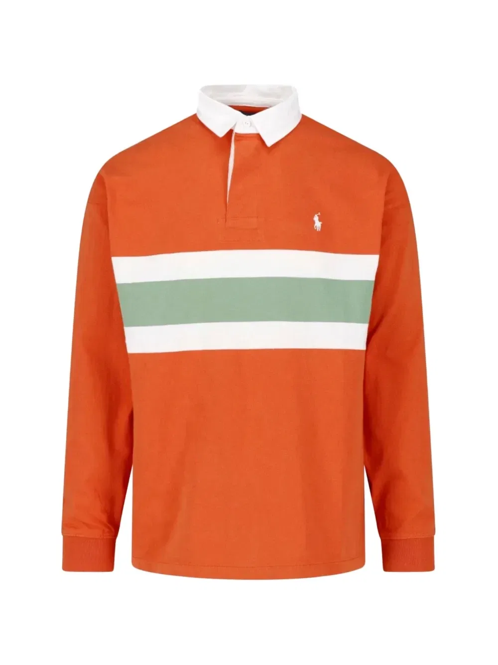 Полосатая рубашка для регби из джерси большого размера POLO RALPH LAUREN, оранжевый