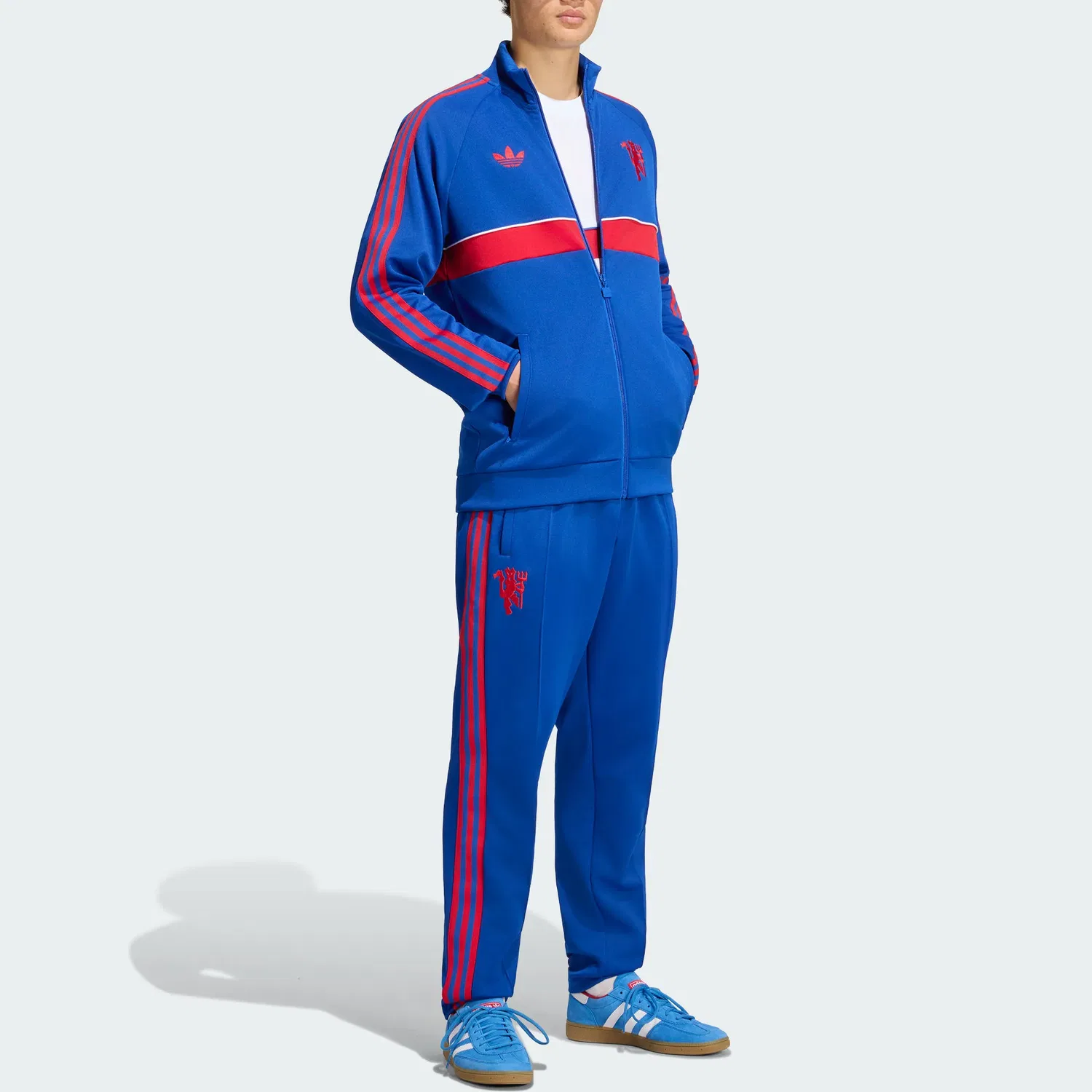 Мужская куртка с длинным рукавом Adidas Originals Manchester United, Royal Blue — фото 3