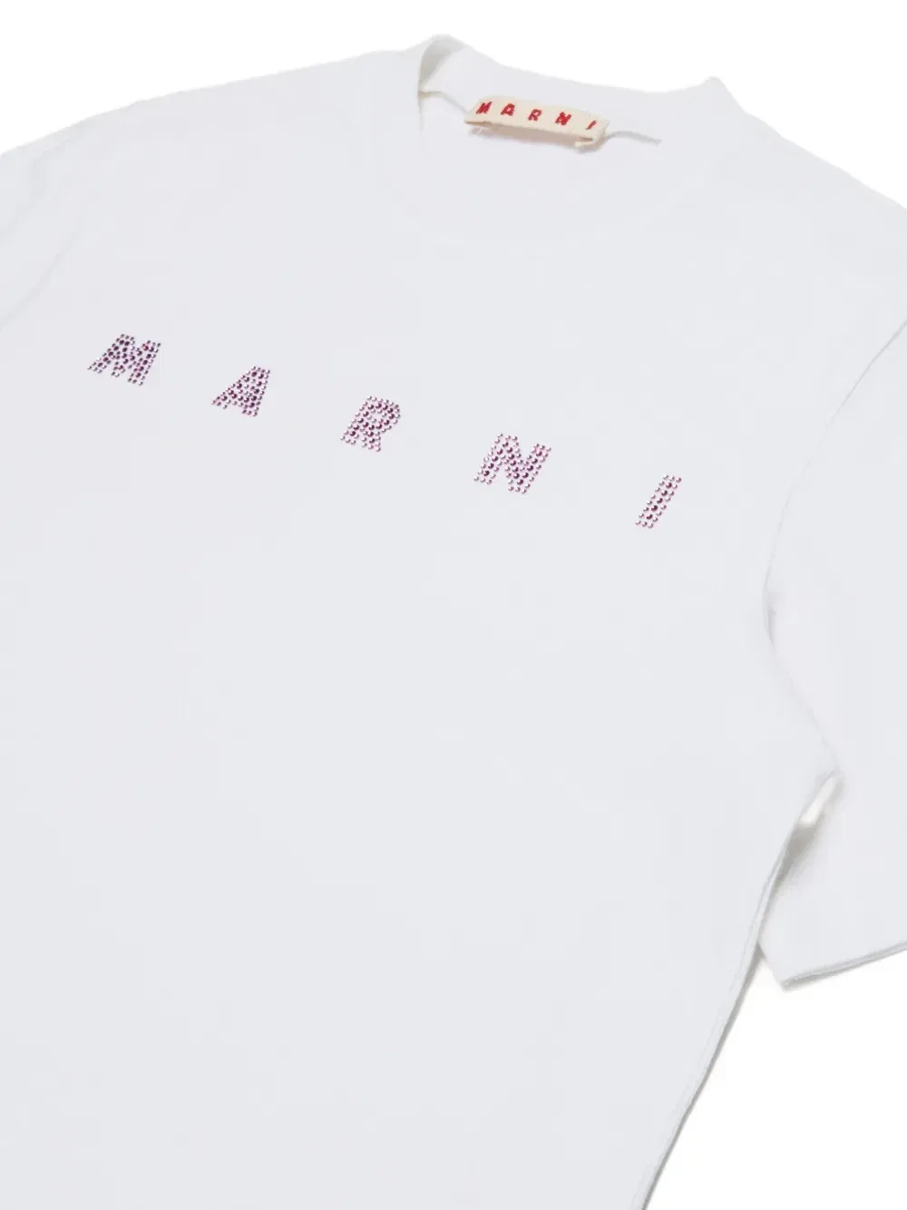 Укороченная футболка с логотипом Marni Kids, белый — фото 3