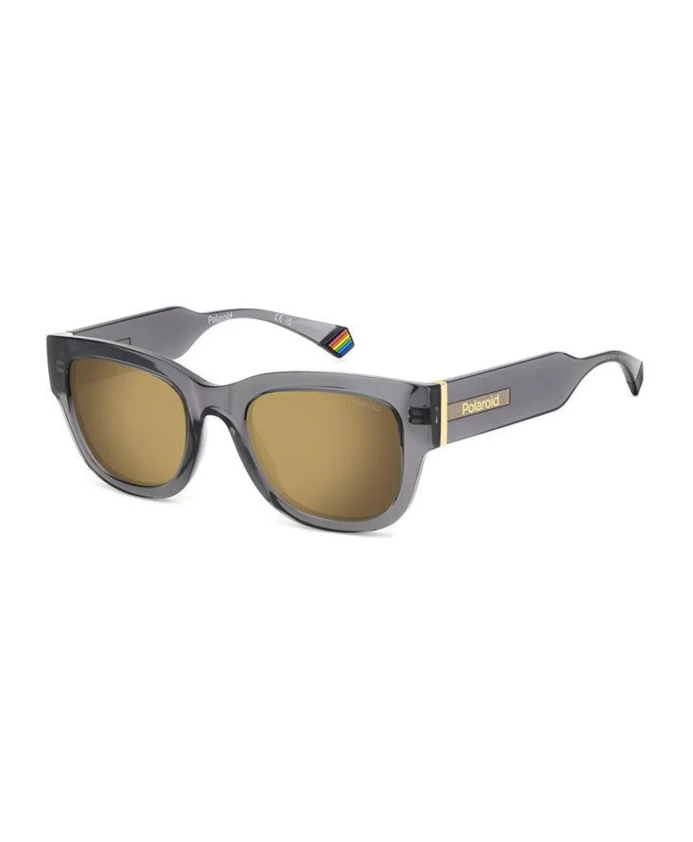 

Квадратные солнцезащитные очки с металлическими деталями Polaroid, серый