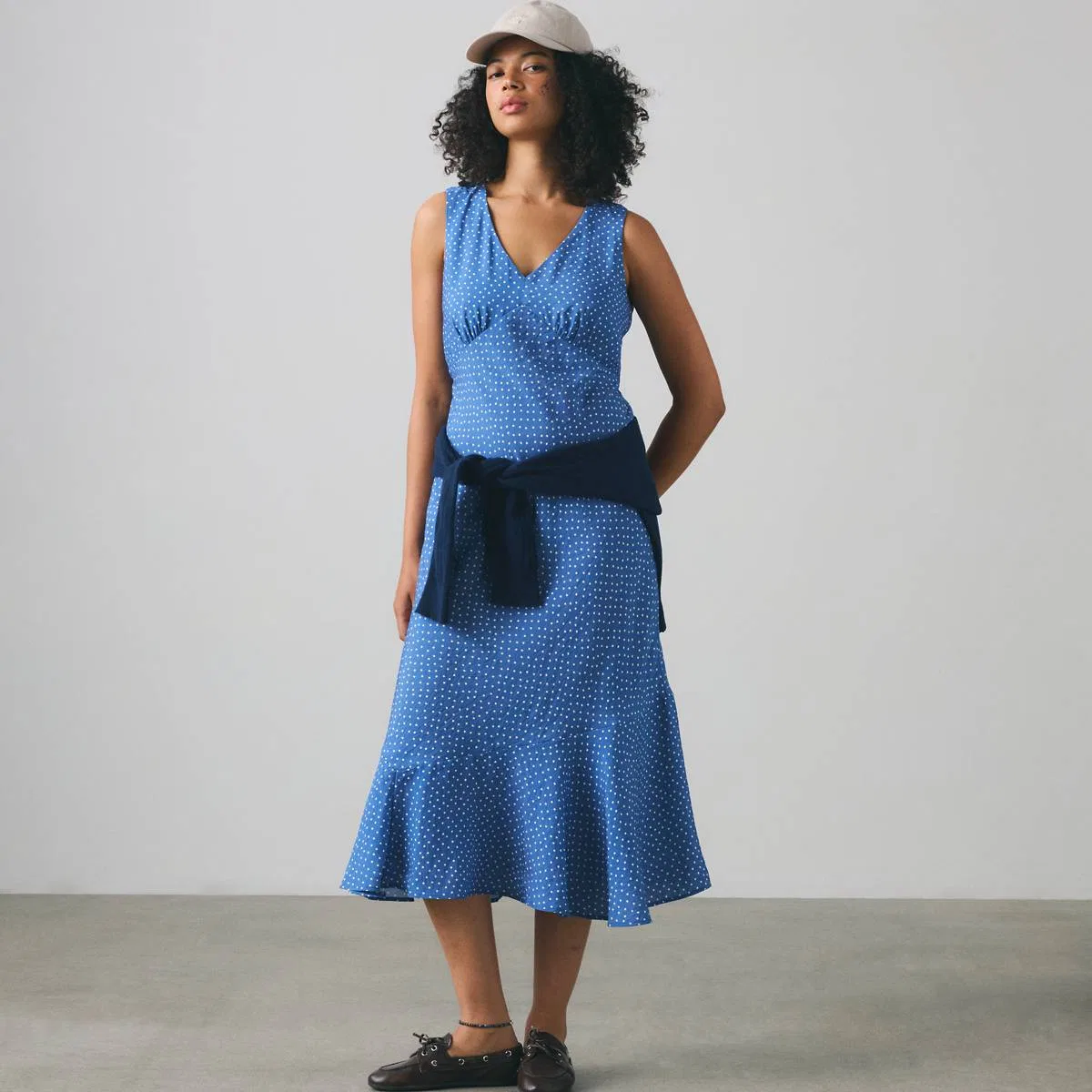 Платье-Комбинация Brita миди Levi's, Tovi Dot Delft - Blue — фото 3
