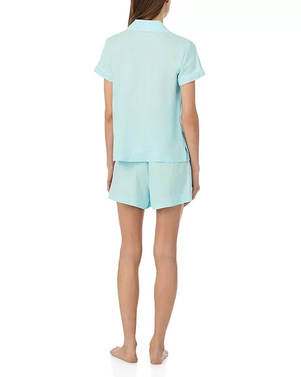 Женский комплект пижамы с коротким рукавом Classic Knits Boxer Pajama Set Ralph Lauren, Turquoise — фото 3