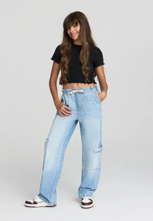 Футболка с волнистым краем basic t-shirt Terranova, черный