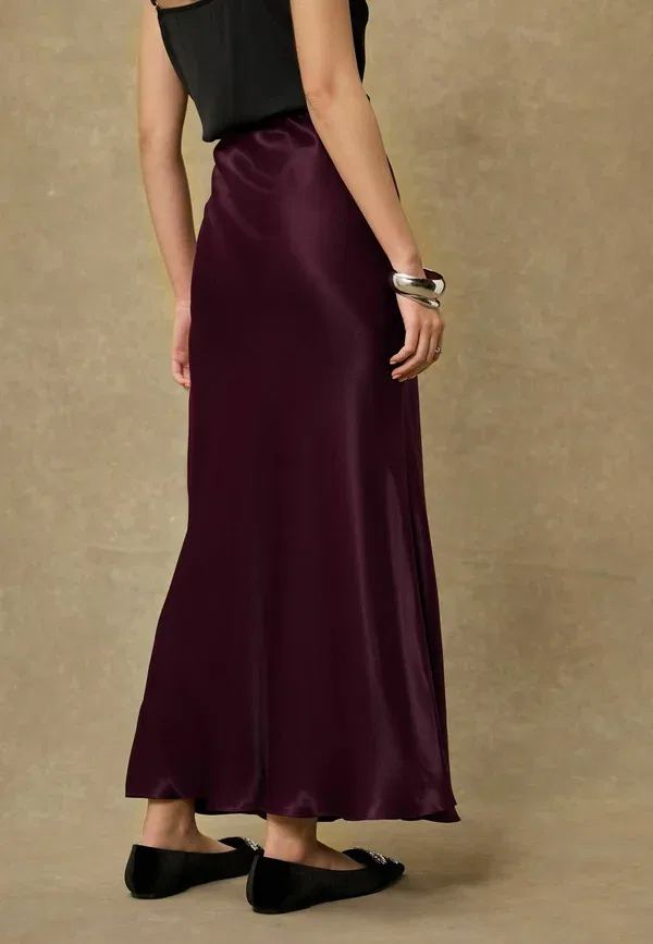 Юбка сатиновая Maxi Next, Burgundy Red, красный/бордовый — фото 4