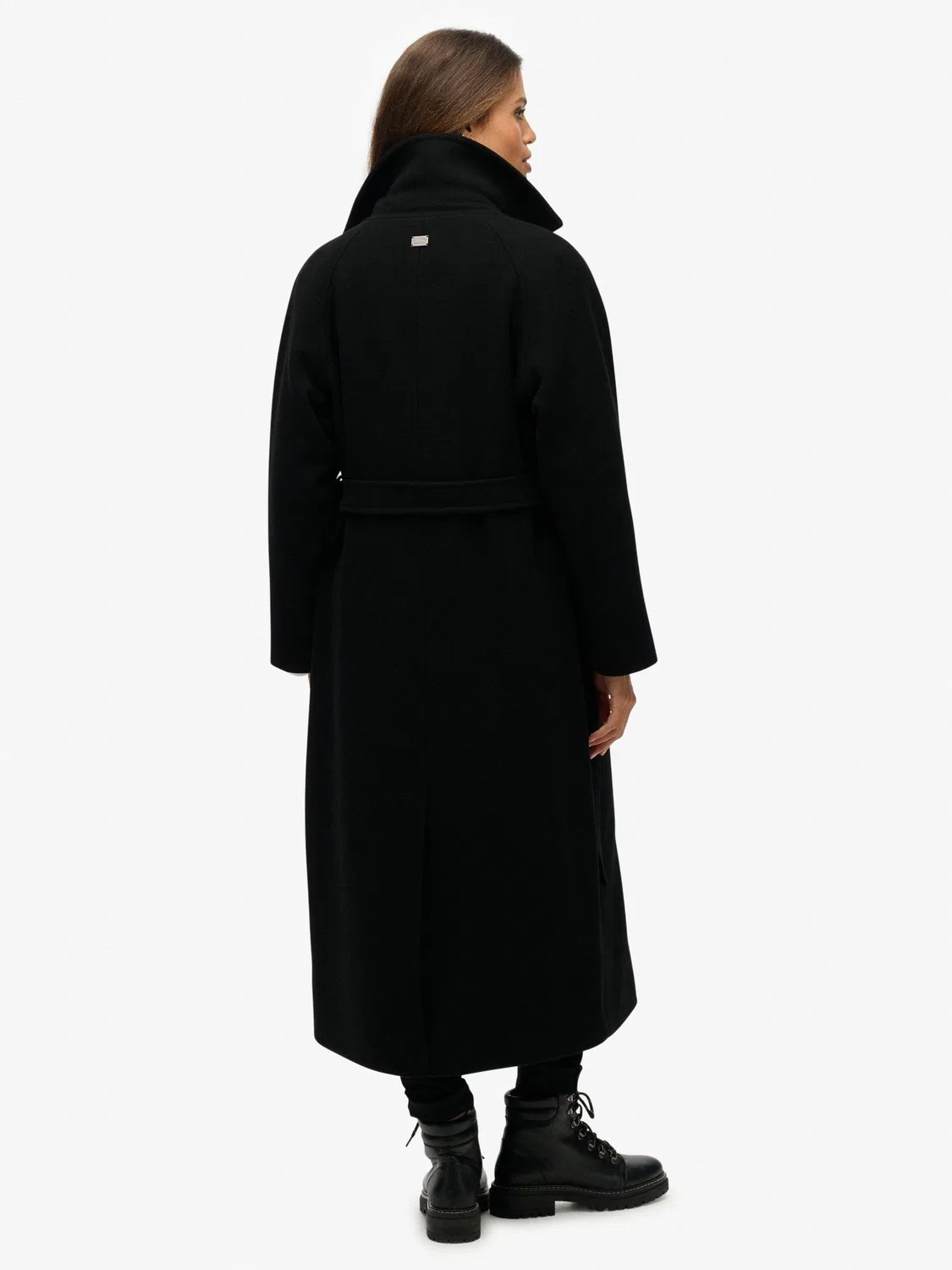 Пальто Relaxed Long Wool Blend Superdry, черный — фото 4