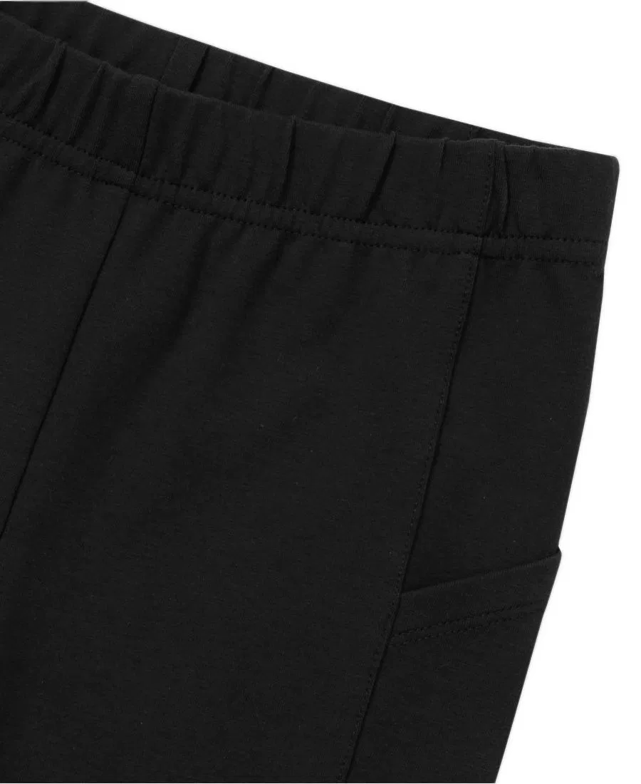 Шорты велосипедные с карманами Tough Cotton, модель Girls Tough Cotton Bike Short with Pockets Lands' End, Black — фото 2