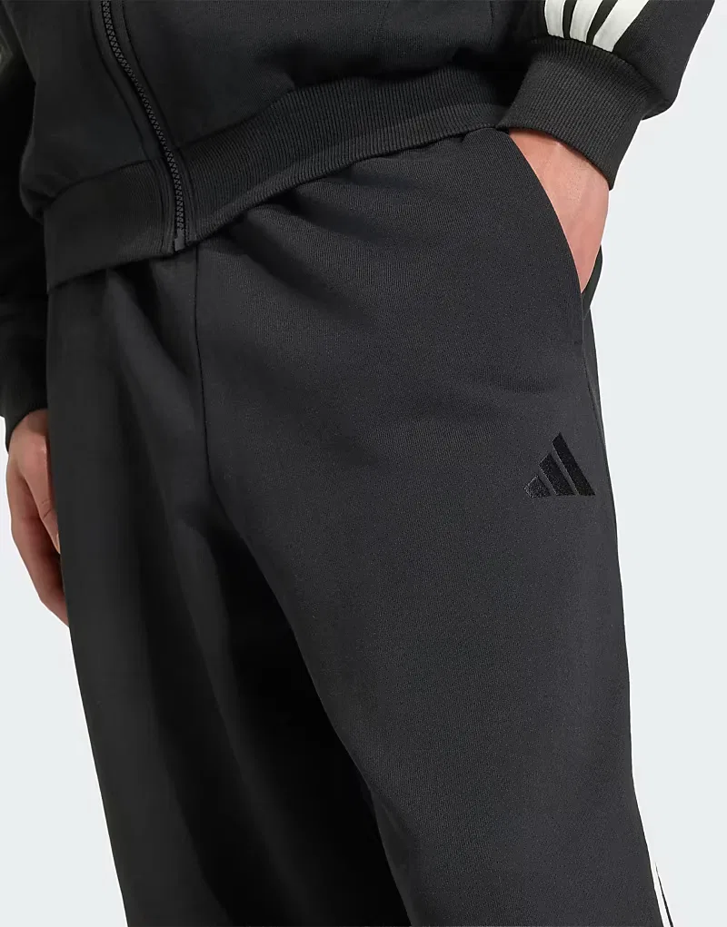 Брюки широкие kit 3-stripes Adidas Performance, Crystal Linen/Off White — фото 3