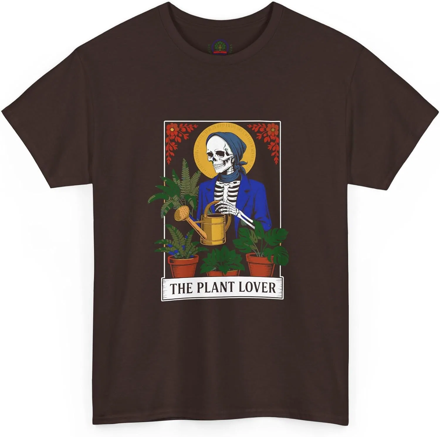 Мужская футболка с принтом Tarot Card Plant Lover Tee, тёмно-шоколадный — фото 3