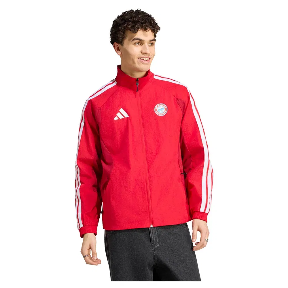 Мужской свитшот с полной застежкой-молнией FC Bayern Munich Home Anthem Adidas, Red