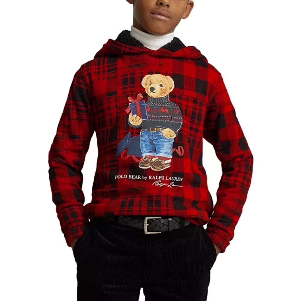 Детский свитшот с принтом Polo Bear Polo Ralph Lauren, Red Multicolor — фото 4